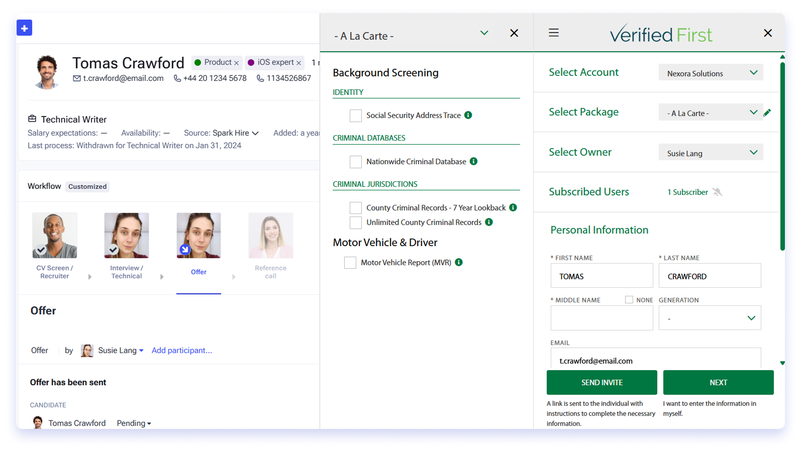 Integration with Verified First – Spark Hire Recruit Support