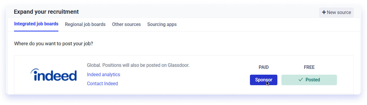 Job posting on Indeed – Spark Hire Recruit Support