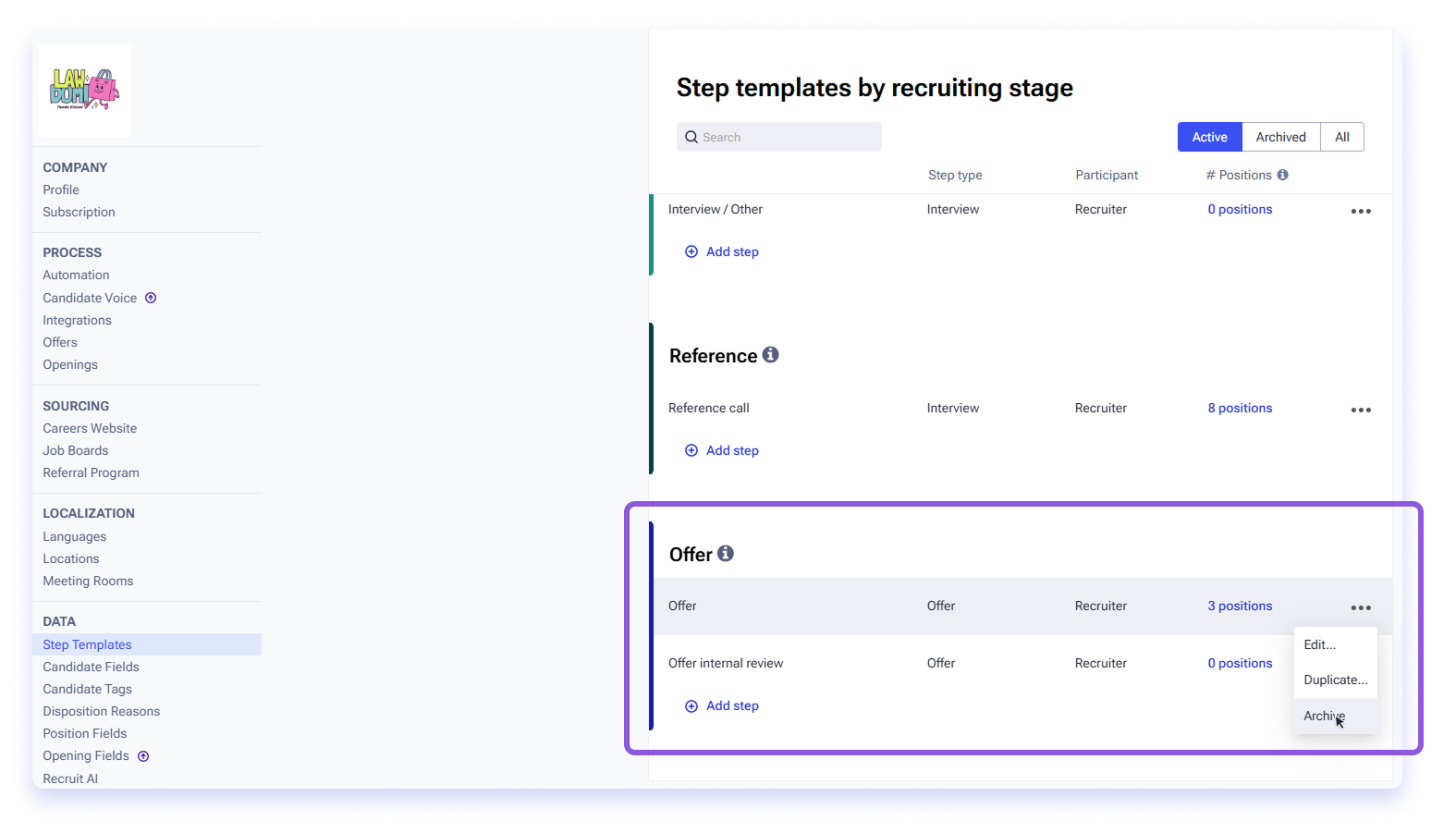 Remove the Offer step from your workflow – Spark Hire Recruit Support