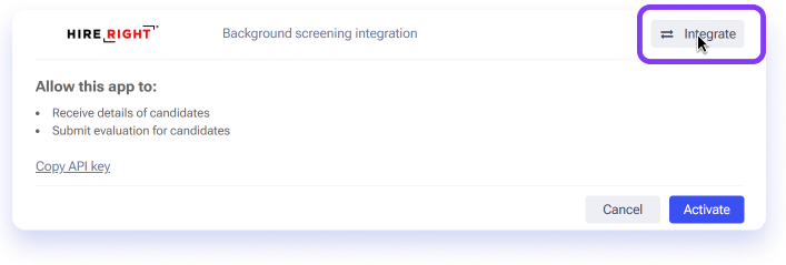 Integration with HireRight – Spark Hire Recruit Support